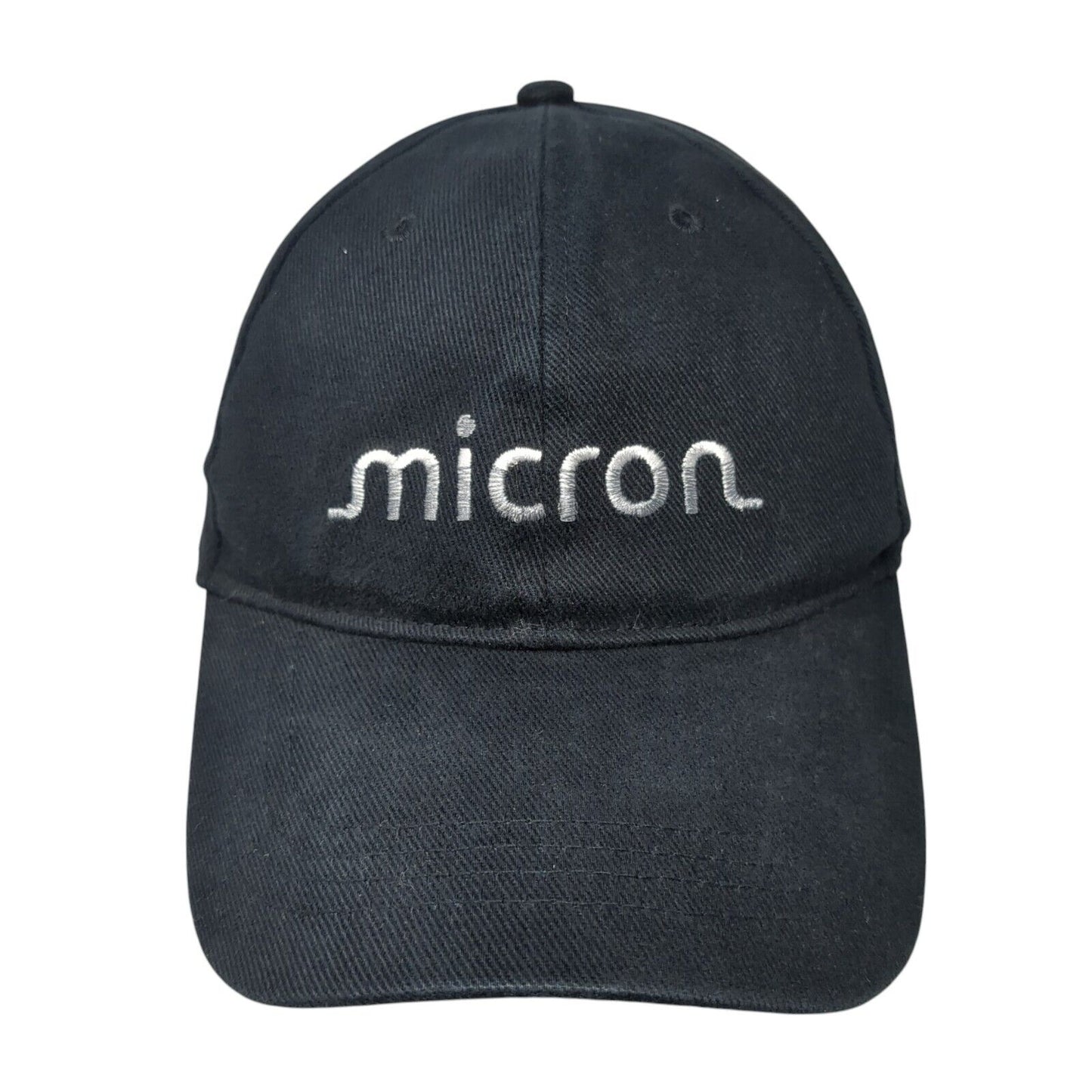 Micron Slideback Hat Black One Size Adjustable Embroidered Promoshop Cotton