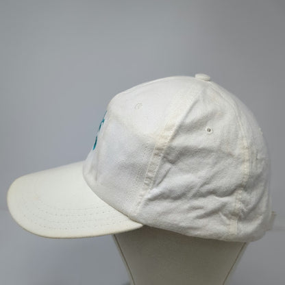 Town Talk Baseball Cap White One Size Palm Tree Dolphin Green Undervisor Hat