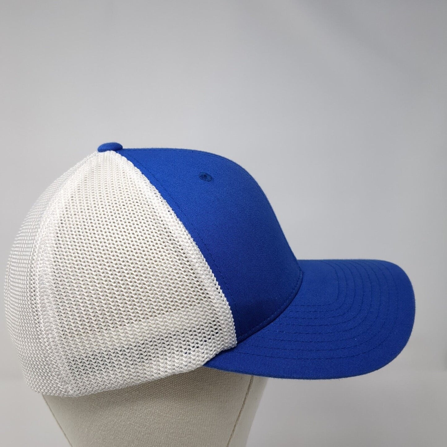 Idaho VRC Fitted Mesh Back Trucker Hat Blue L/XL Flexfit Port Authority