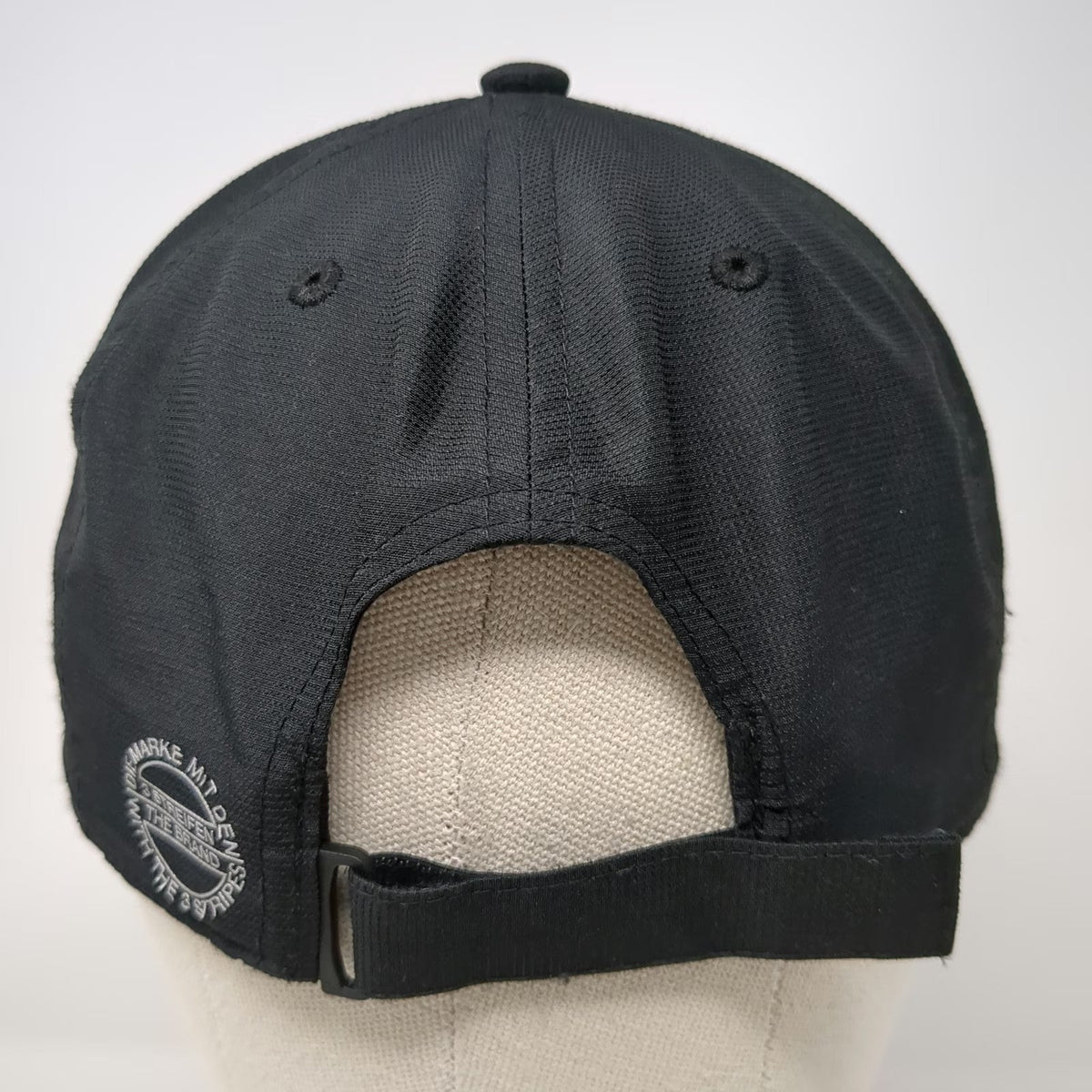 Adidas Baseball Cap Black One Size Trefoil Logo Side Graphic Polyester Strap Hat