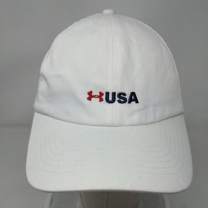 Under Armour USA Women's Slideback Hat White OSFA Embroidered 6 Panel