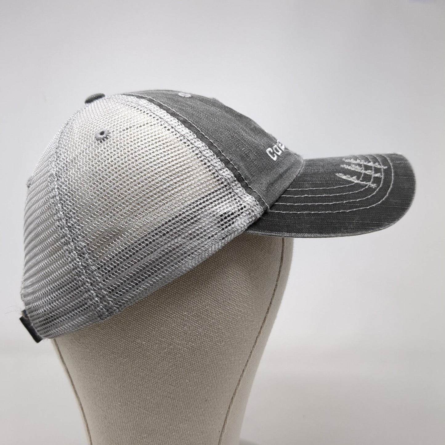 Codeworks Strapback Trucker Hat Gray One Size Adjustable Mesh Back Distressed