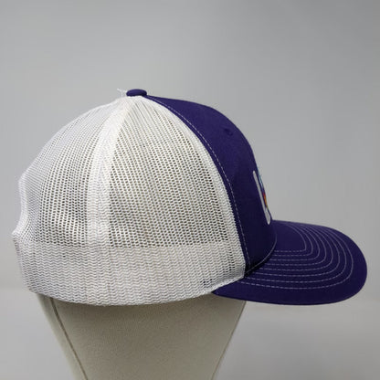 Richardson Trucker Hat Purple White One Size Rainbow Love Barefoot Logo Mesh