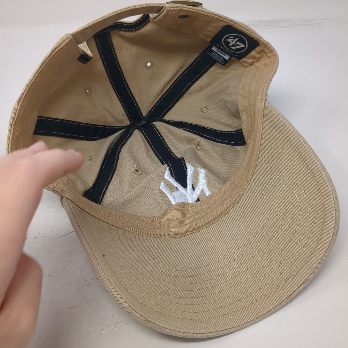 New York Yankees MLB '47 Brand Baseball Cap Beige White One Size Adjustable Hat