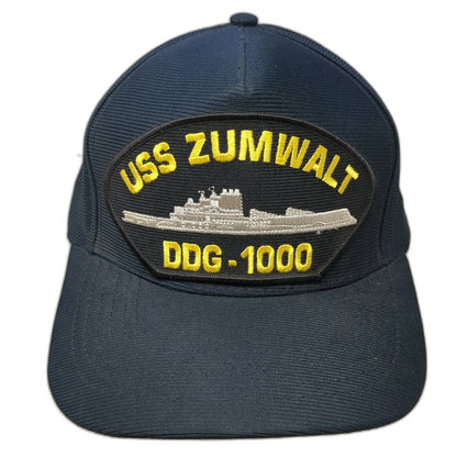 Eagle Crest USS Zumwalt DDG-1000 Hat Blue One Size 5 Panel Snapback Made in USA