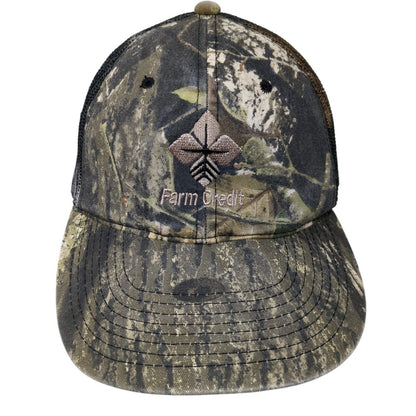 Farm Credit Snapback Trucker Hat Multi One Size Mesh Back Mossy Oak