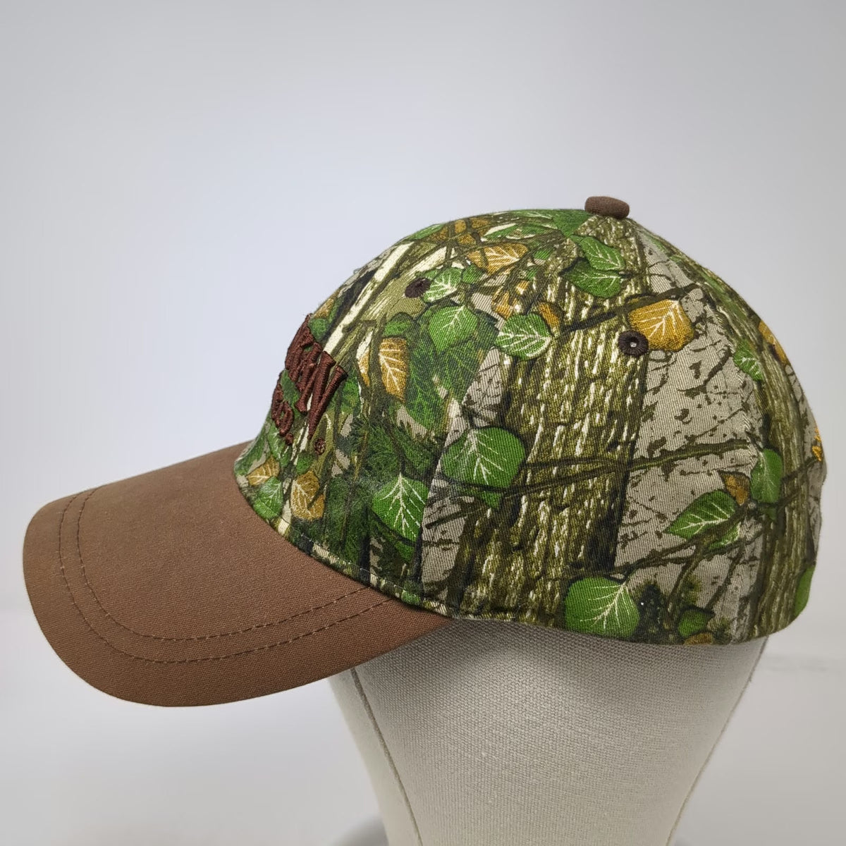 Alaskan Brewing Co Baseball Cap Green Brown One Size Camo Leaf Beer Brewery Hat