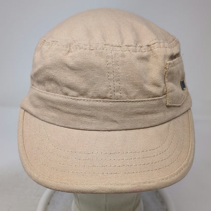 Roxy Army Cap Beige One Size Adjustable Slideback Side Pocket Heart Logo Hat