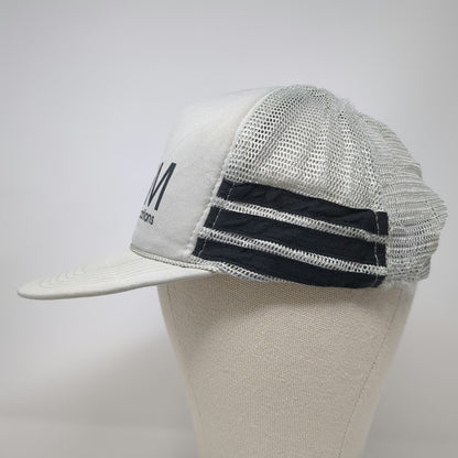 ICOM Trucker Hat Gray One Size Snapback Mesh 5 Panel Rope Brim Side Stripes