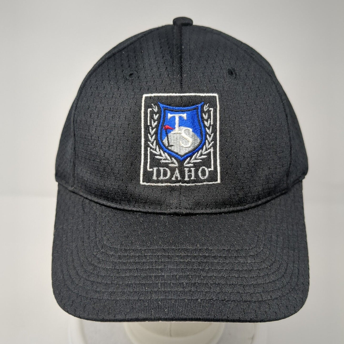 Idaho Strapback Hat Black One Size Adjustable Embroidered Port Authority