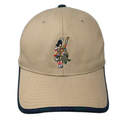 Flexfit Dewars Scotch Whisky Highlander Tartan Beige Blue Green M Fitted Hat