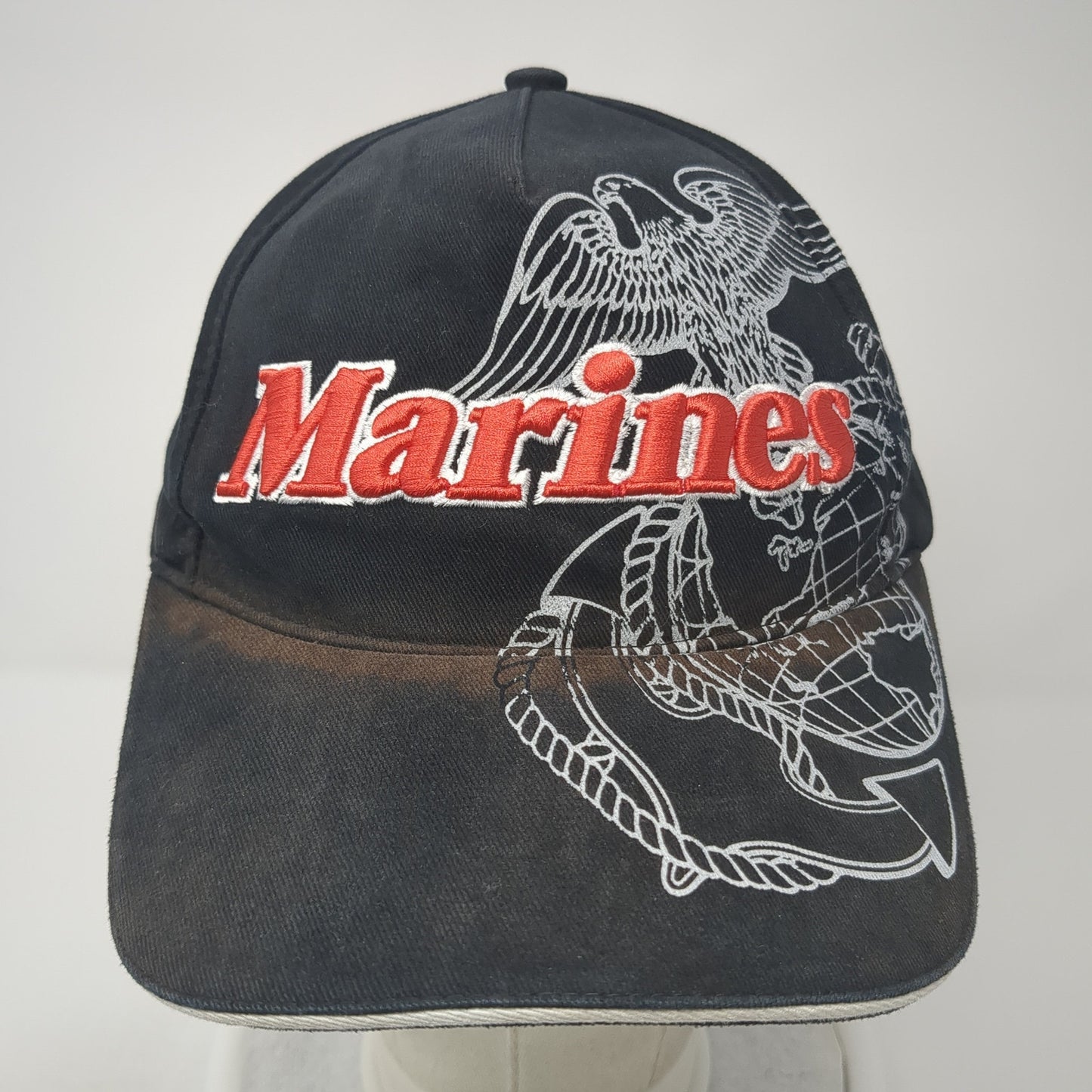 Marines Strapback Hat Black One Size Adjustable Embroidered Rothco