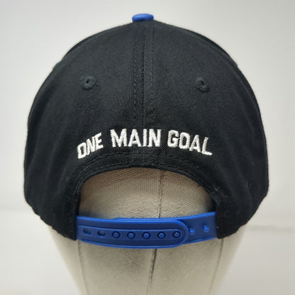Dad Gang 5 Panel Black Blue One Size Snapback Hat Logo Script Embroidery Graphic