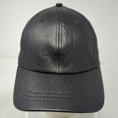 A New Day Baseball Cap Black One Size Imitation Leather Elastic Strapback Hat