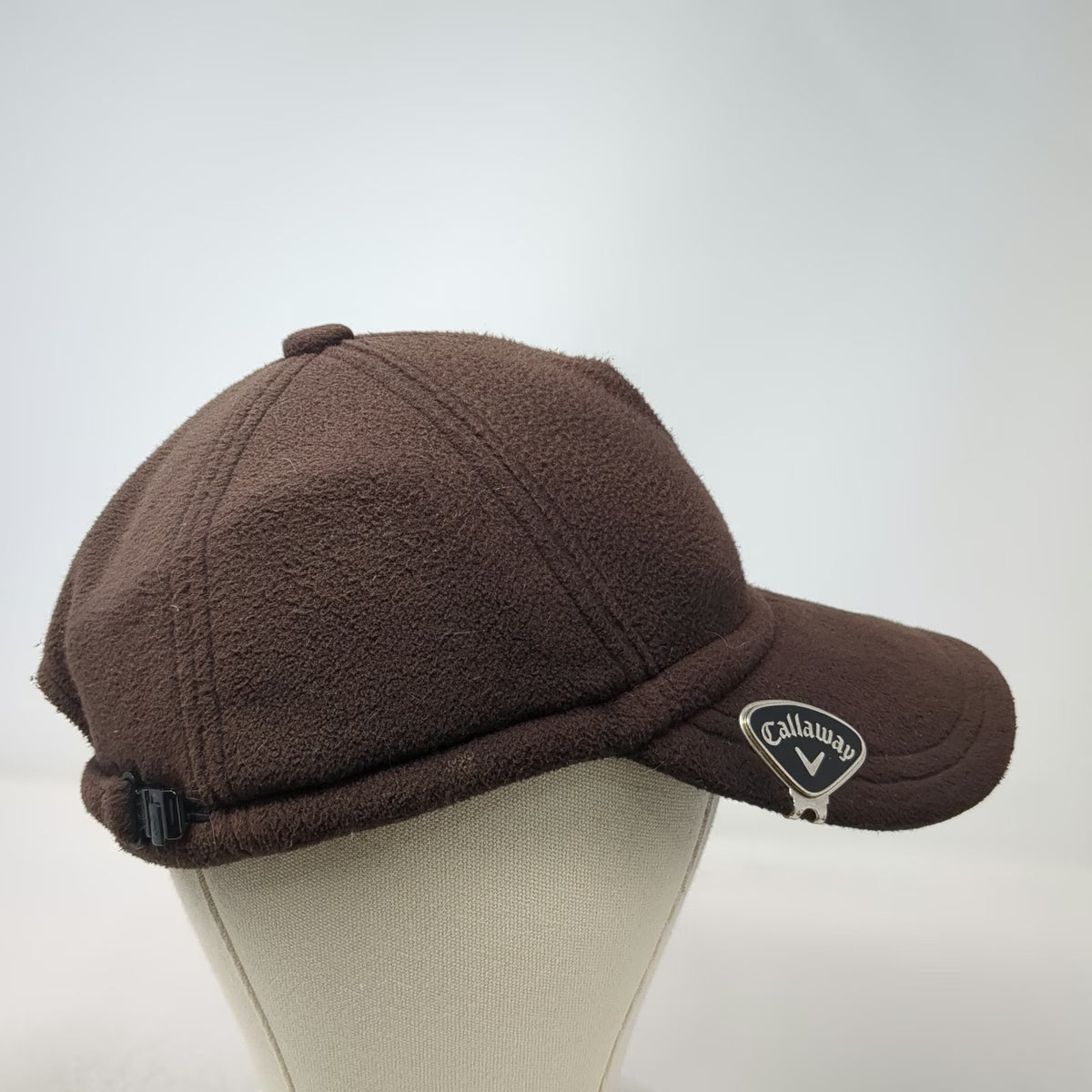 Conte of Florence Baseball Cap Black One Size Fleece Ear Flaps Callaway Logo Hat