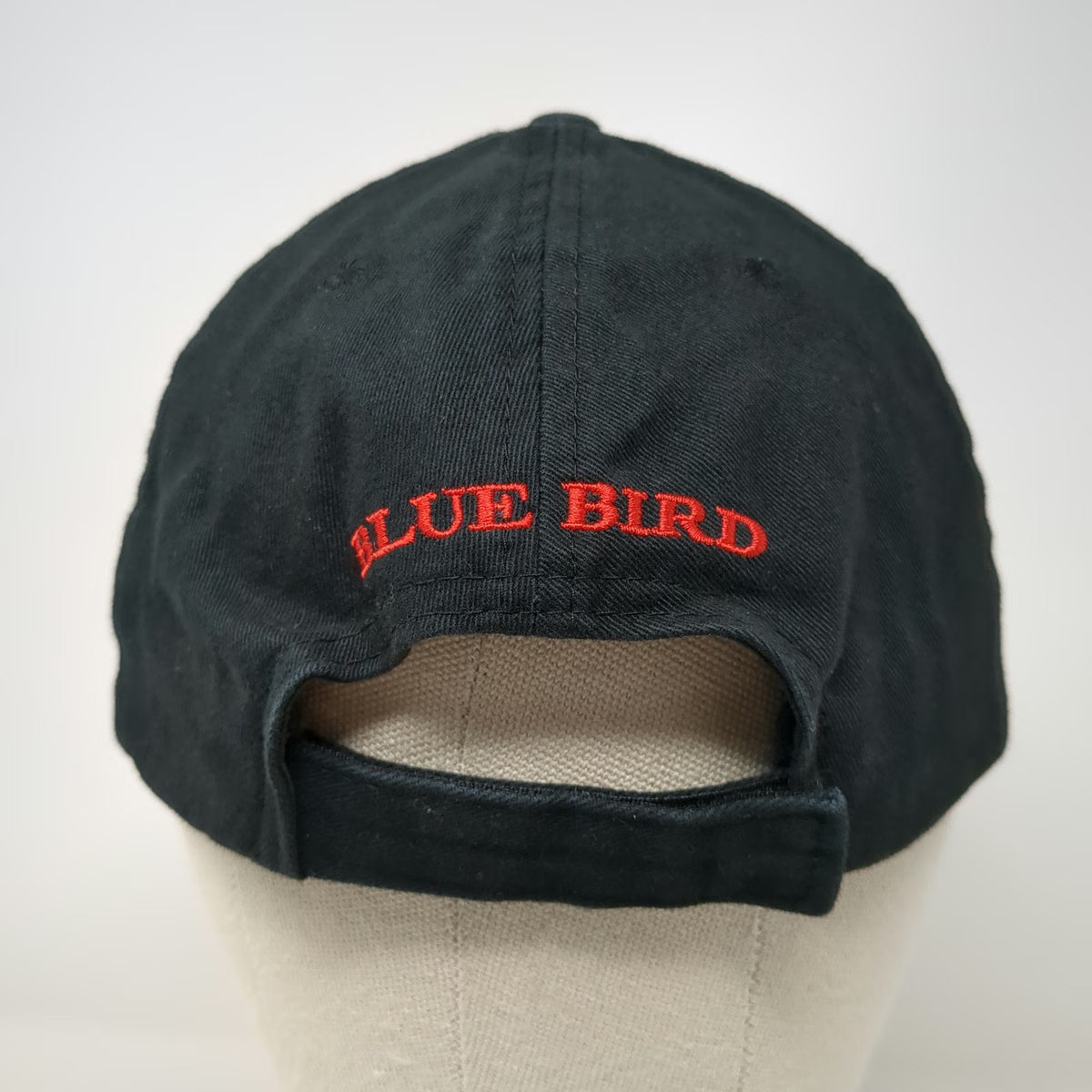 Bryson Sales Blue Bird Bus Logo Baseball Cap Black Red One Size Strapback Hat