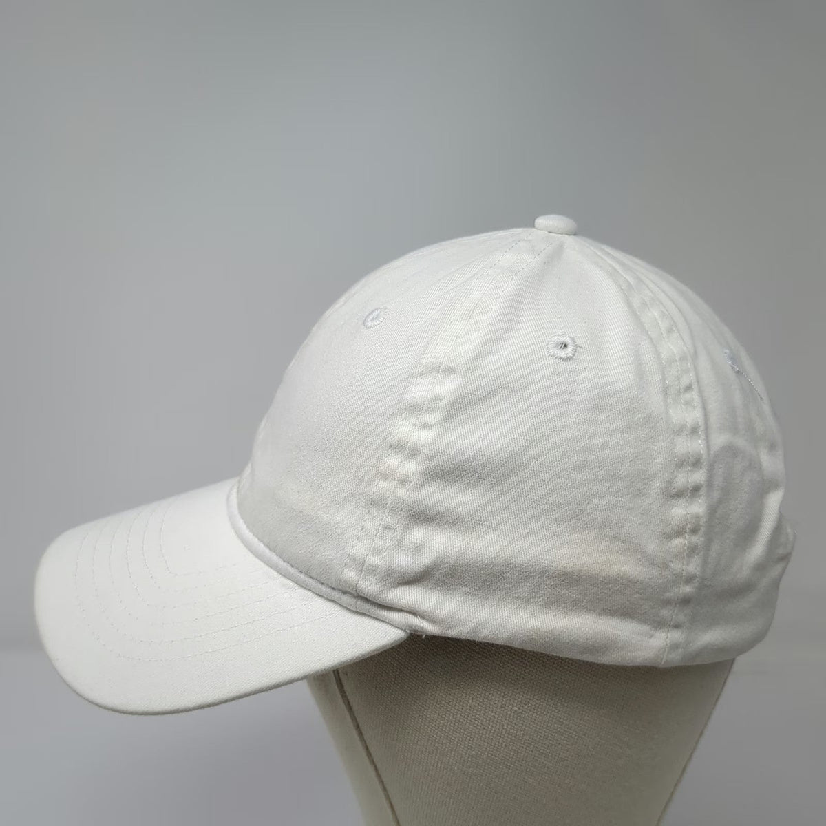 George Baseball Cap White One Size Slideback Adjustable Cotton Plain Blank Hat