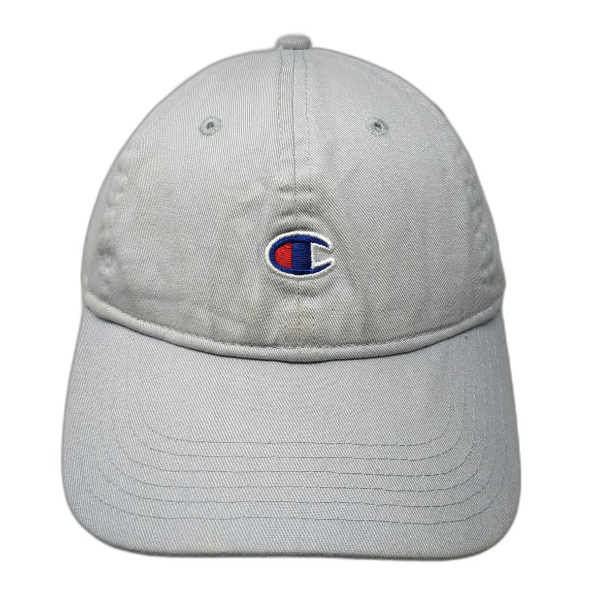 Champion Baseball Cap Gray One Size Slideback Embroidered Logo Cotton Hat