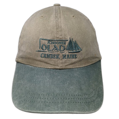 Fahrenheit Baseball Cap Gray Green One Size Schooner Olad Camden Maine Sailboat