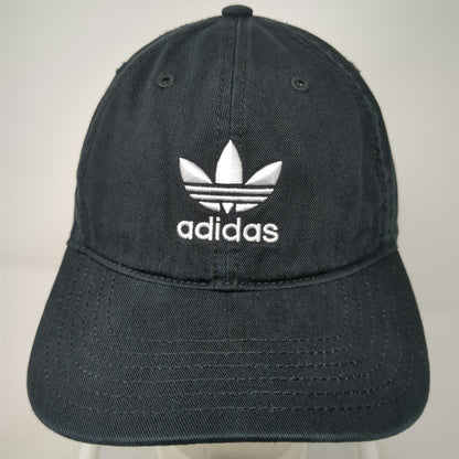 adidas Baseball Cap Black One Size Hat Trefoil Logo Strapback Grey Under-Visor