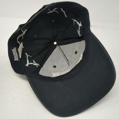 Broken Promises 5 Panel Black One Size Barbwire Embroidered Snapback Hat Logo