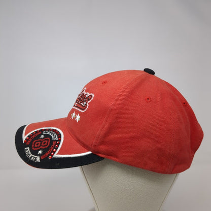 Reckless Classic Strapback Hat Red One Size Rhinestone Embroidered