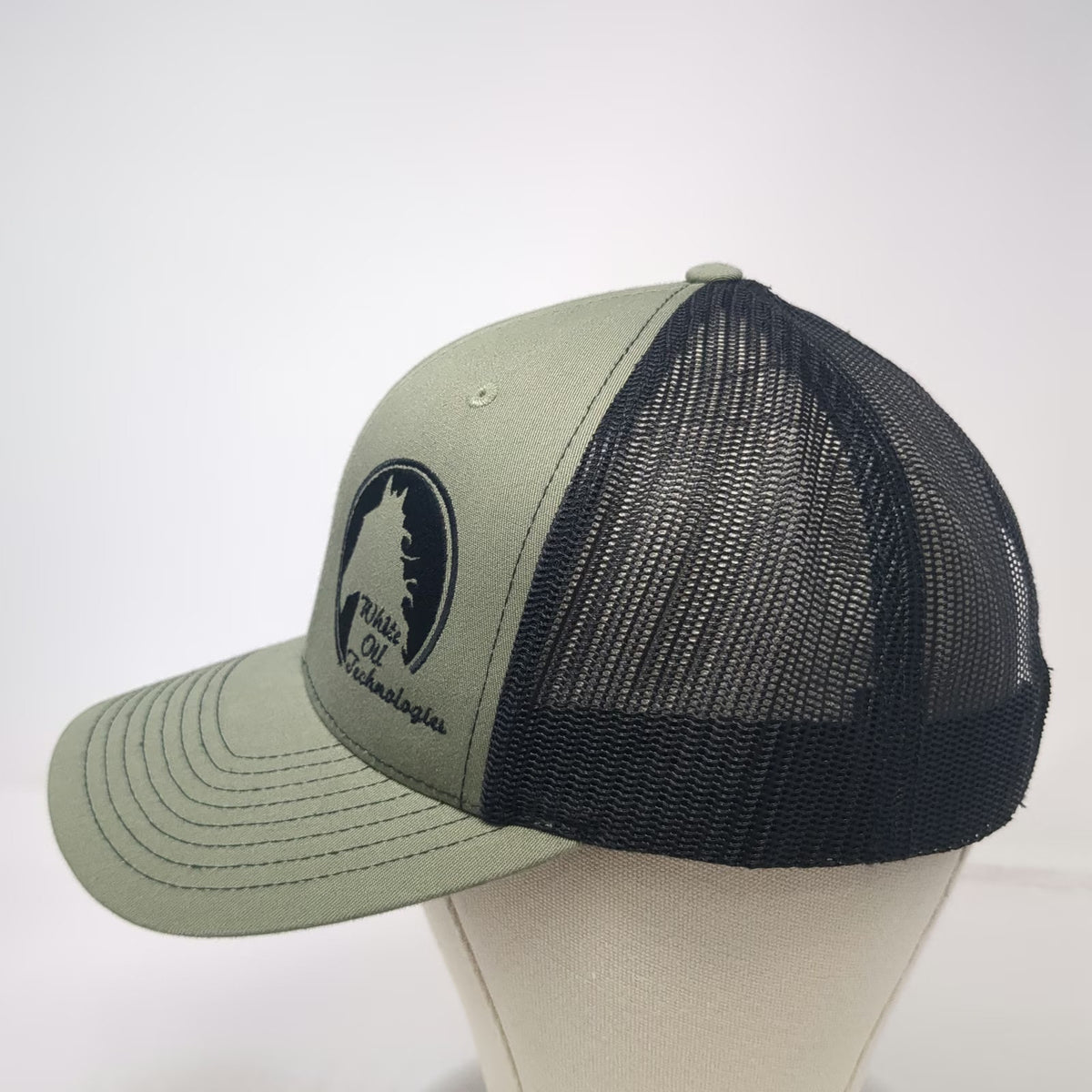 Richardson Trucker Hat Green One Size White Oil Technologies Mesh Snapback