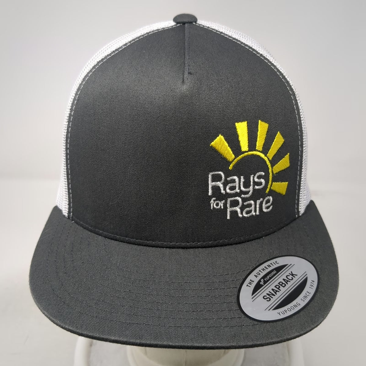 Yupoong Trucker Hat Gray White Yellow One Size Rays for Rare Snapback Mesh Crown