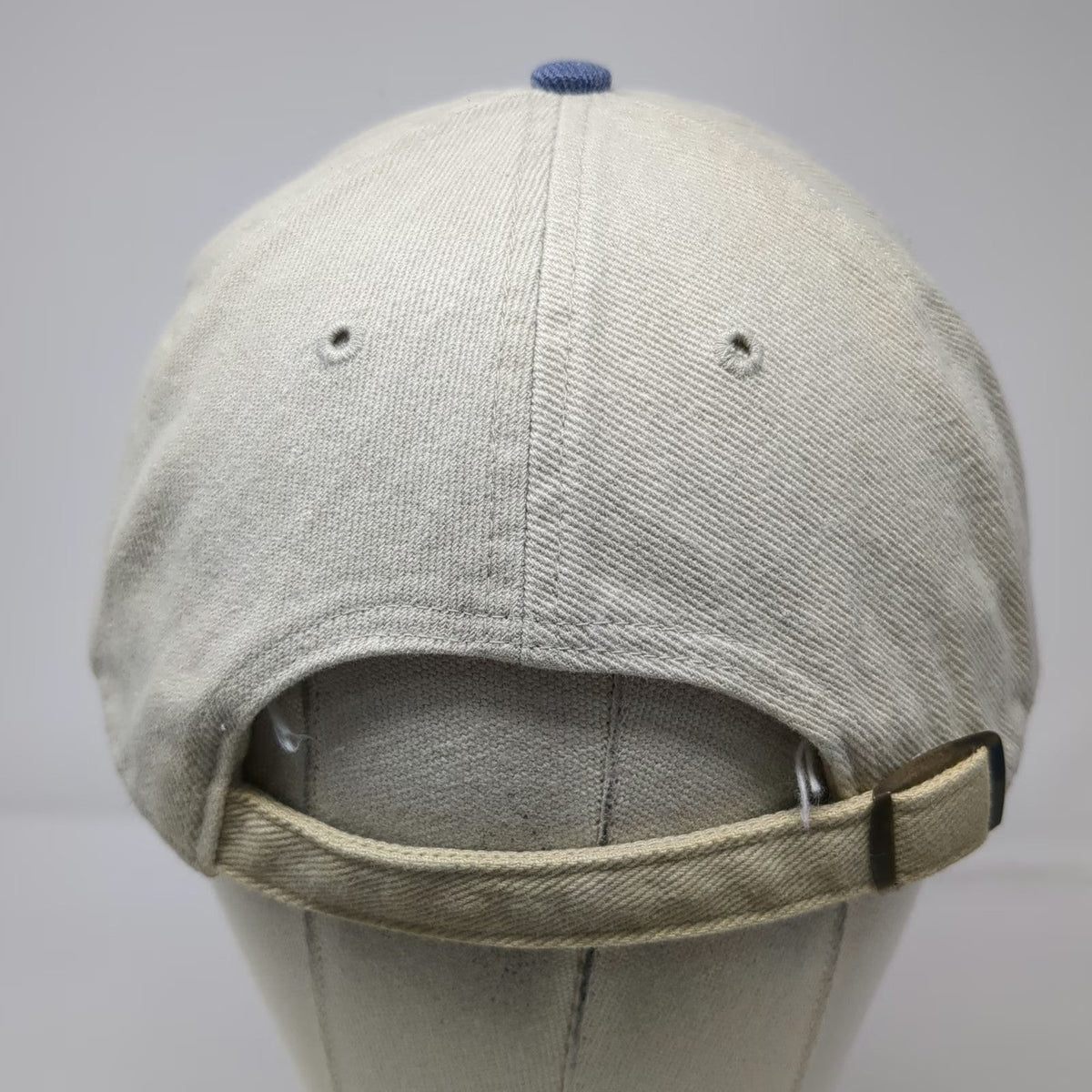 Twins Enterprise Baseball Cap Beige Blue OSFM Savannah GA USA Flag Strapback hat