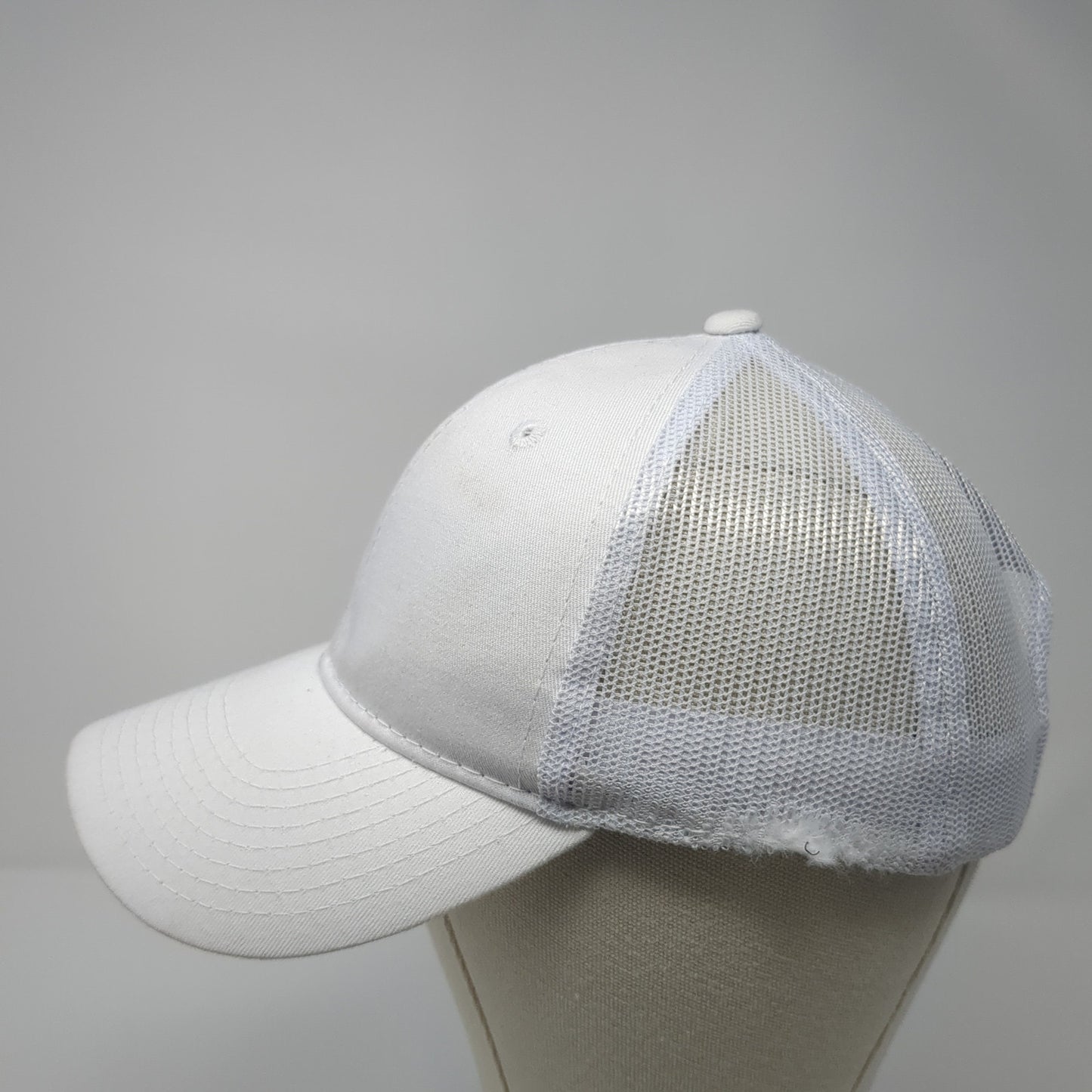 Outdoor Cap Strapback Trucker Hat White One Size Adjustable Mesh Back Blank