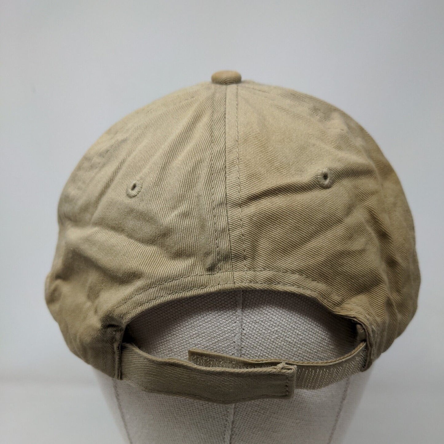 RaceTrac Strapback Hat Tan OSFA Embroidered Adjustable 6 Panel