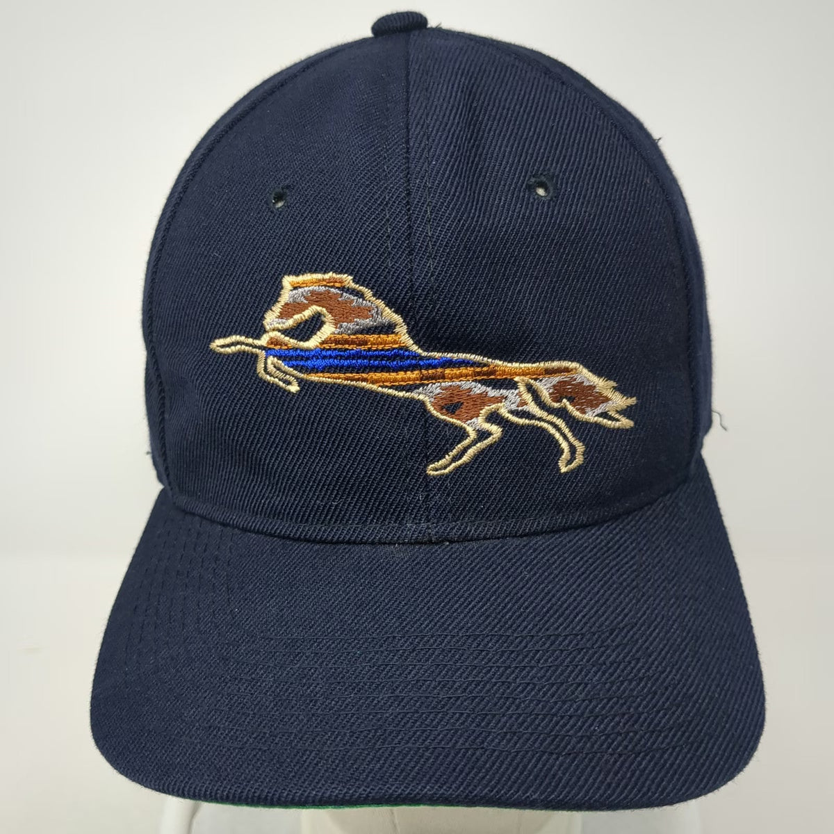 Headmaster Snapback Blue One Size Embroidered Horse Green Underbrim 6 Panel Hat