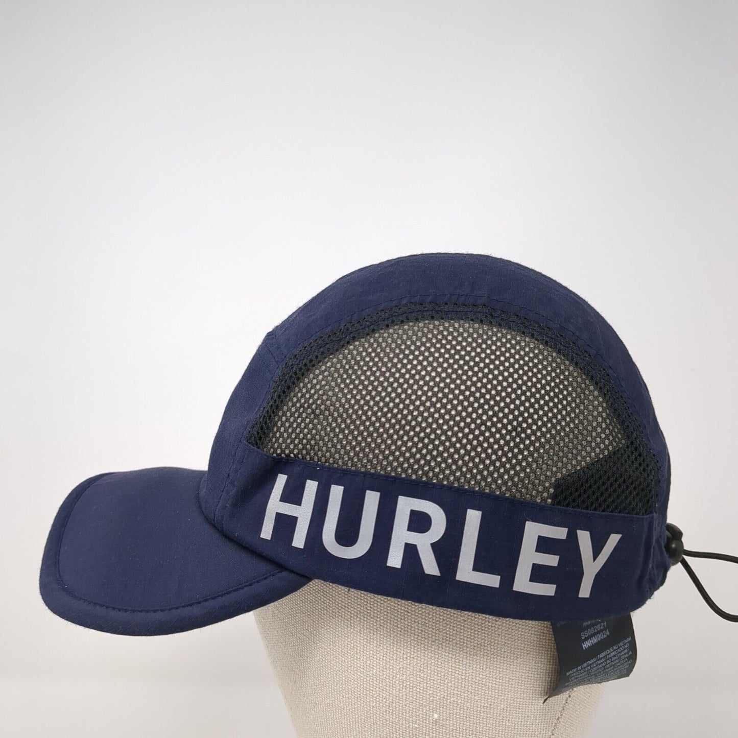 Hurley Toggle Back 5 Panel Hat Blue One Size Adjustable Mesh Trim