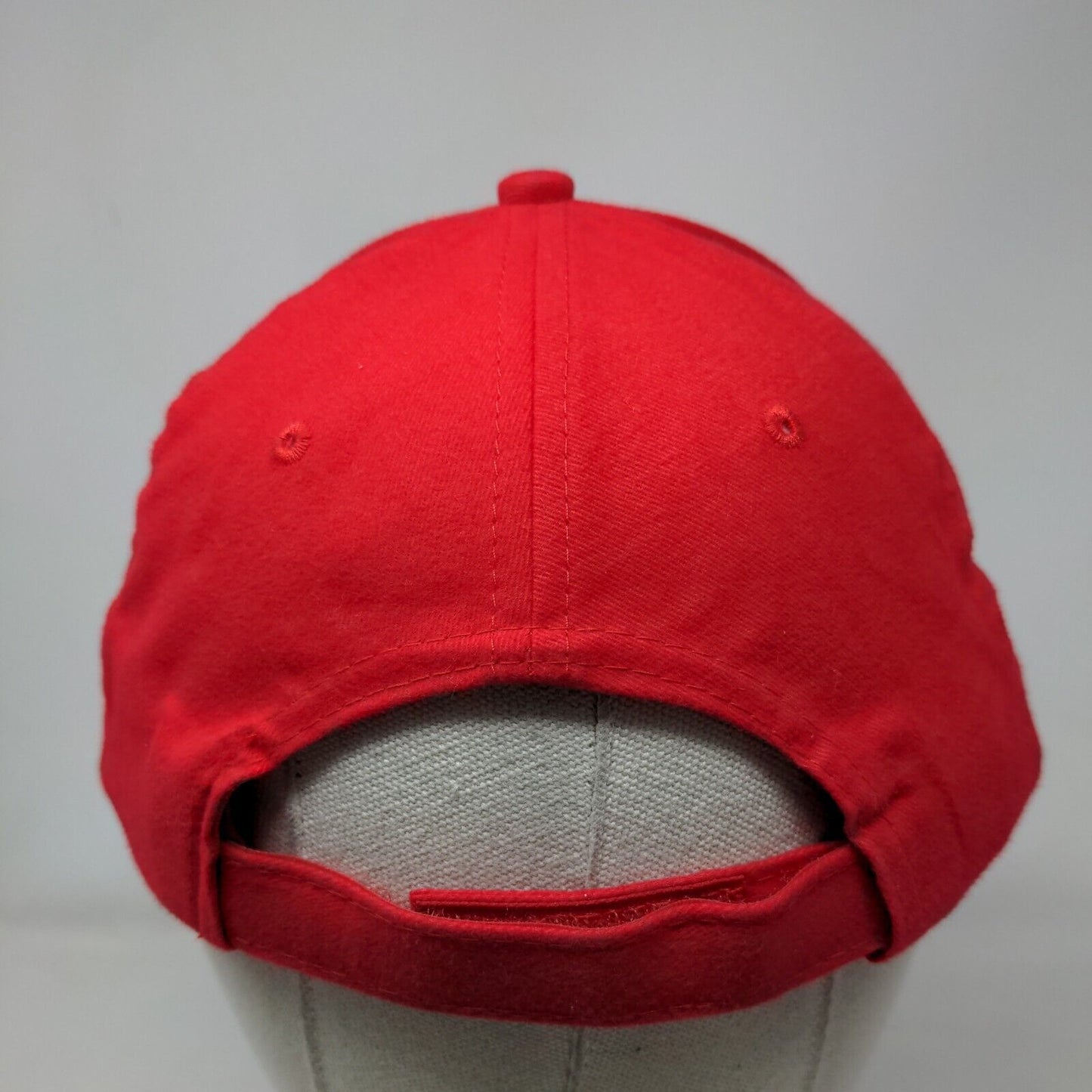 St. John's Fishing Lodge Tyee Club Strapback Hat Red One Size Adjustable Cotton