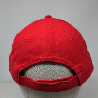 St. John's Fishing Lodge Tyee Club Strapback Hat Red One Size Adjustable Cotton
