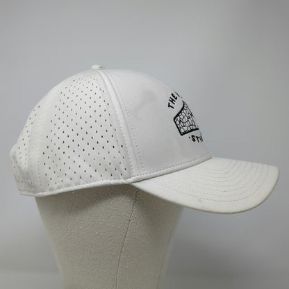 The Rock Store White Trucker Hat One Size Perforated Performance Snapback Hat