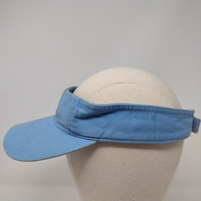 Butterfly Strapback Sun Visor Hat Blue OSFA Adjustable Embroidered Lightweight