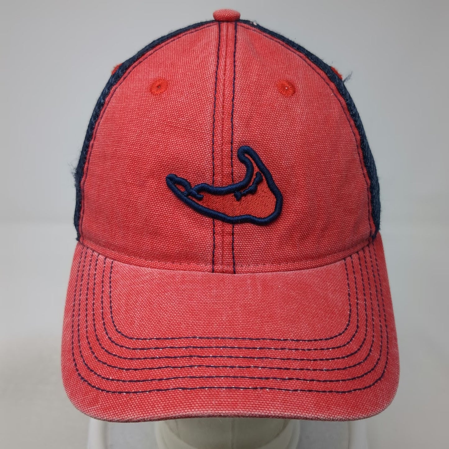 Legacy Trucker Hat Red Blue One Size Nantucket Island Map Snapback Mesh