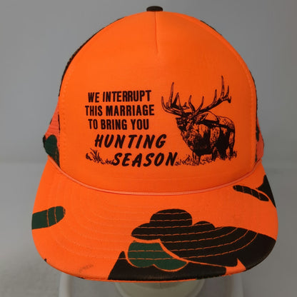 Designer Award Orange Camo Elk Hunting Season Trucker Hat Snapback Cap Vintage