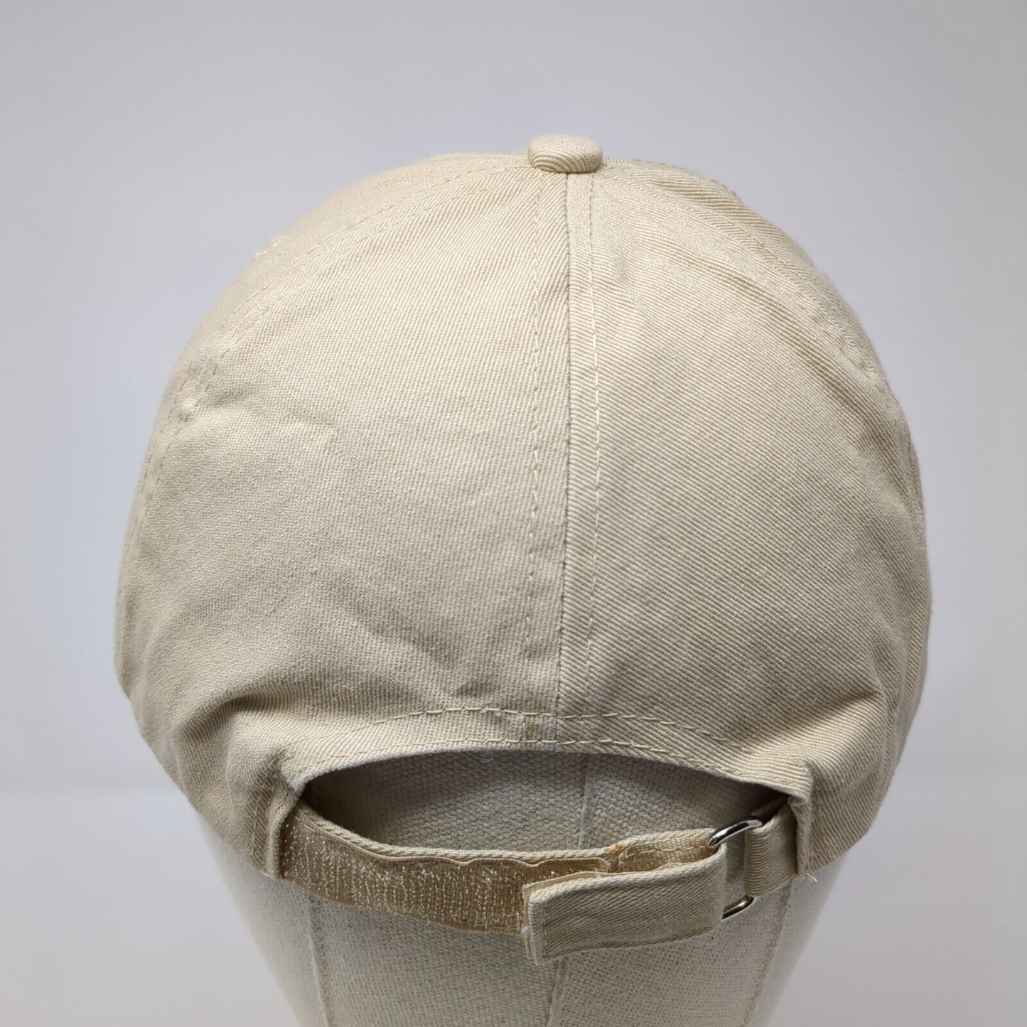 Unbranded Strapback Hat Tan One Size Adjustable Vented Holes 6 Panel Blank