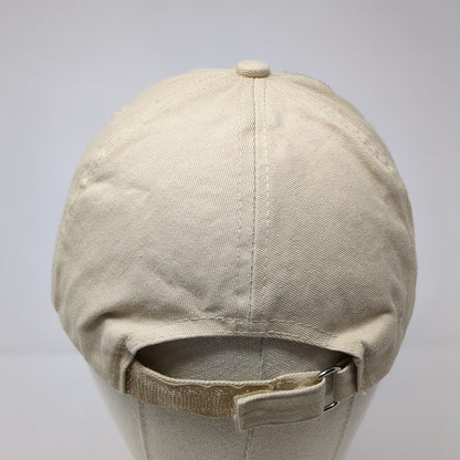 Unbranded Strapback Hat Tan One Size Adjustable Vented Holes 6 Panel Blank
