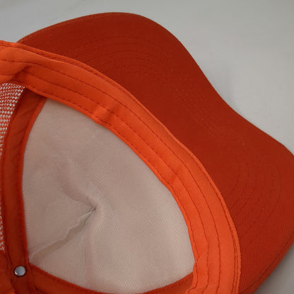 Baldwin Hat Co Trucker Hat Orange White One Size Mesh Snapback Beard Logo Patch