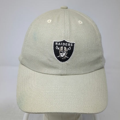 Oakland Las Vegas Raiders NFL Beige One Size Strapback Embroidered Logo Cap Hat