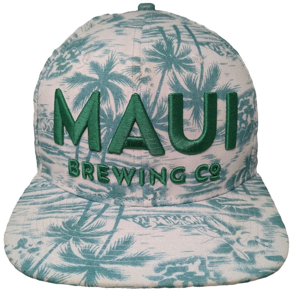 Double Portion Supply Maui Brewing Co Snapback White Green One Size Tropical Hat