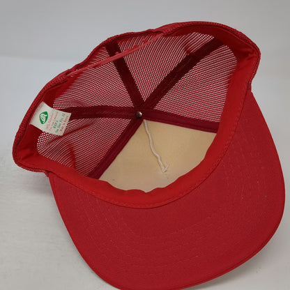 Young An Trucker Hat Red One Size Blitz Weinhard Beer Premium Mesh Snapback