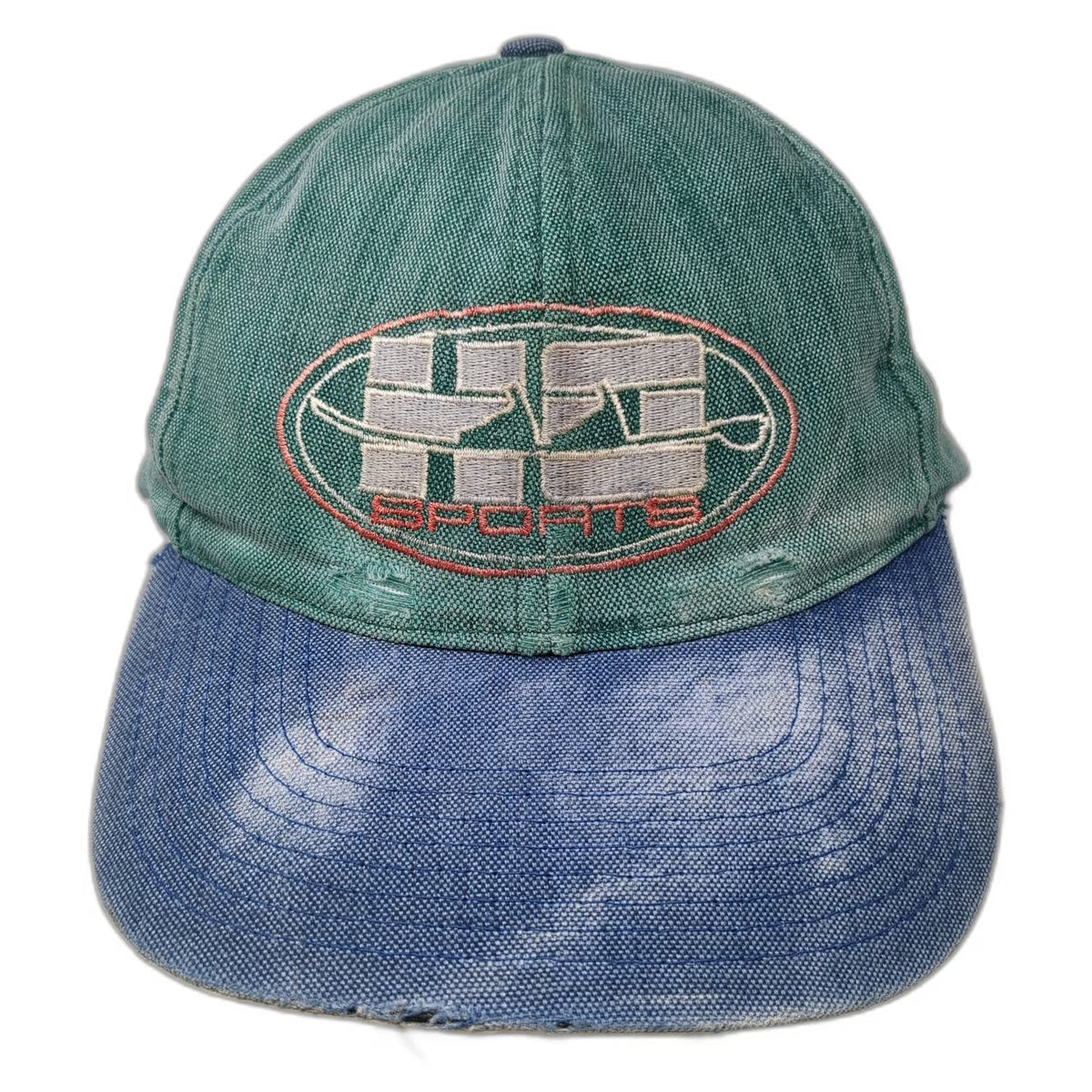 HO Sports Snapback Hat Green Blue One Size Two Tone Embroidered Graphic Logo