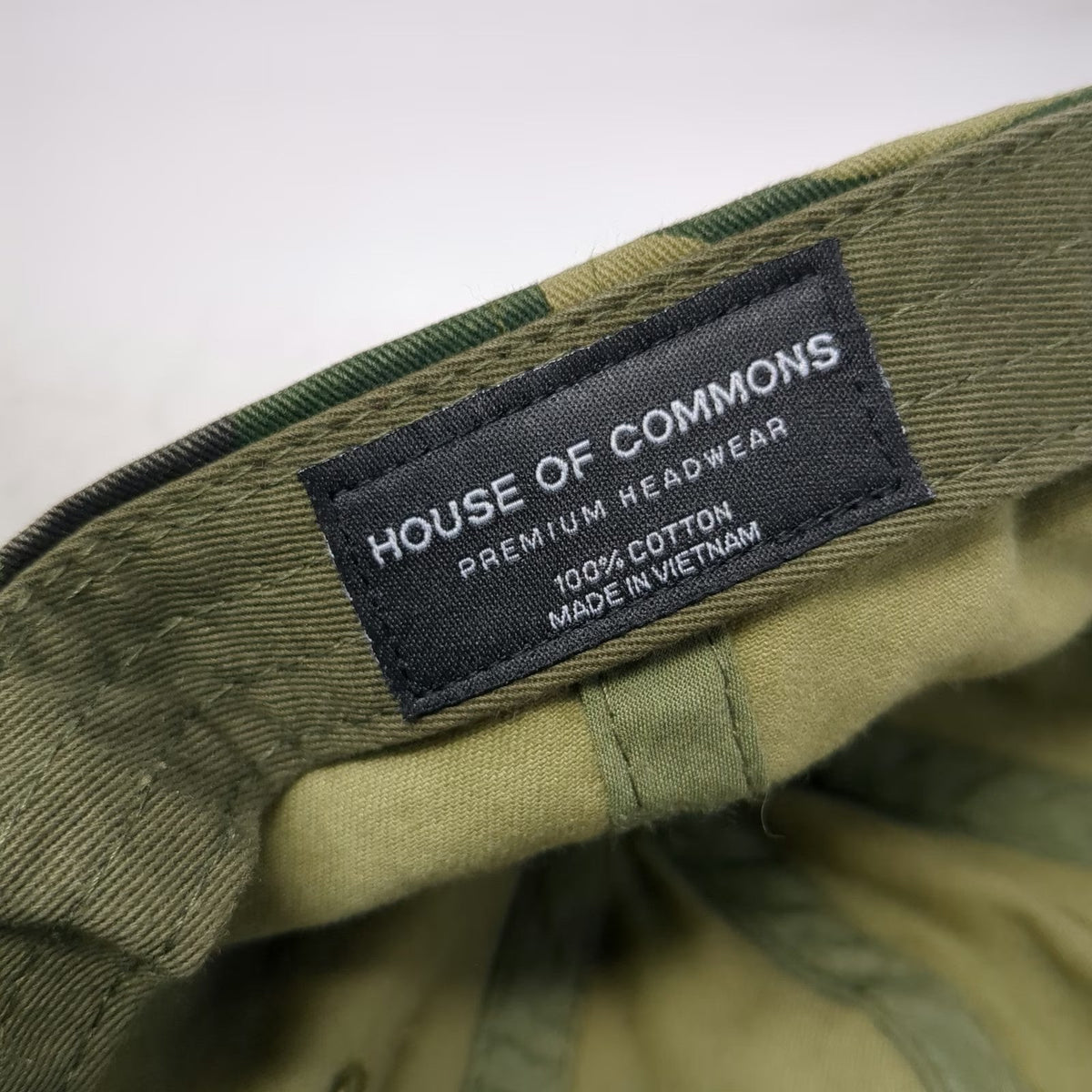 House of Commons Baseball Cap Green Camo One Size Distressed Savage Cotton Hat
