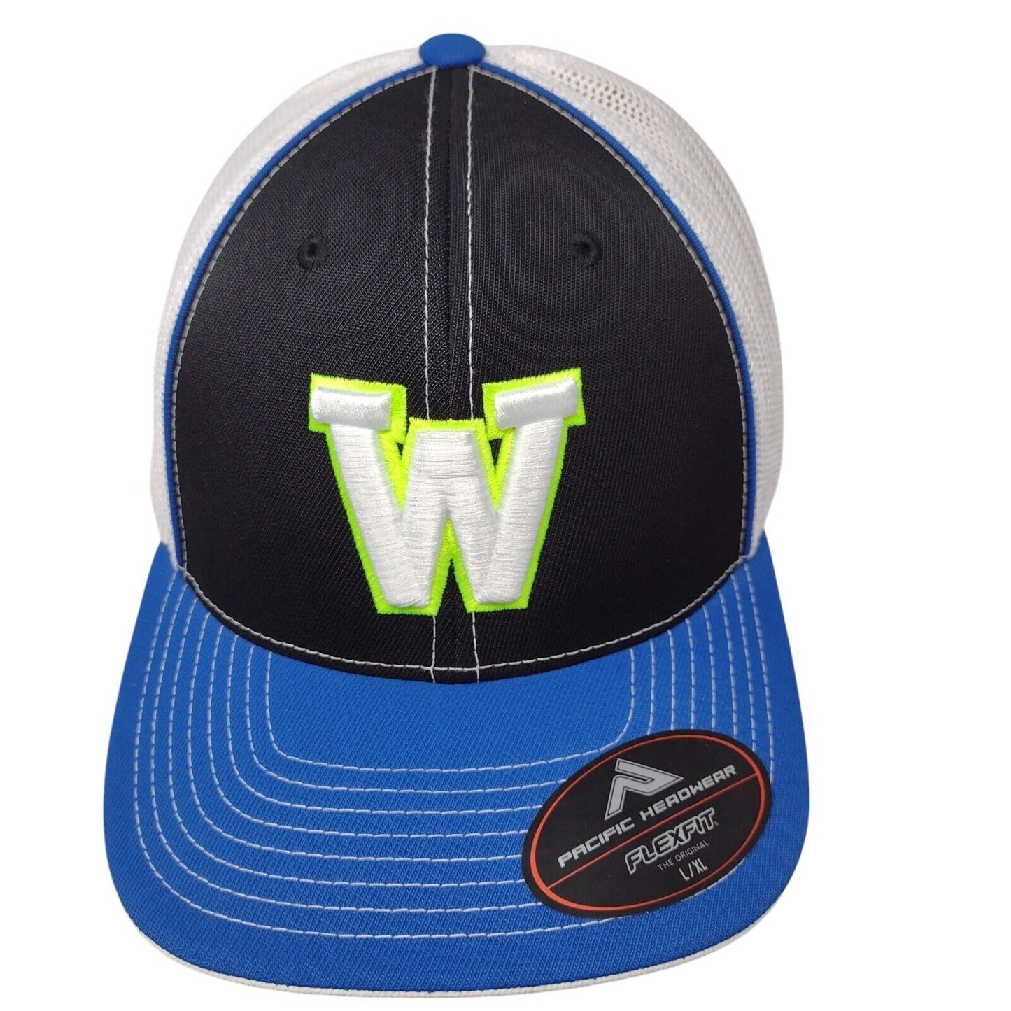 Letter W Fitted Mesh Back Trucker Hat Multi 7 3/8-8 Pacific Headwear