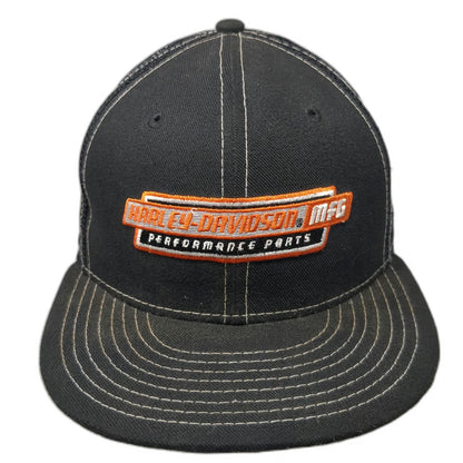 New Era Harley-Davidson Performance Parts Black 7 1/4 Baseball Cap Hat Mesh Back