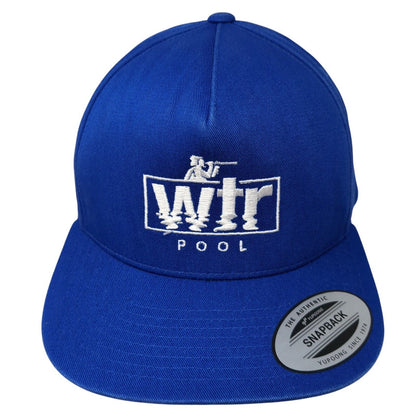 Wtr Pool Snapback Hat Blue One Size Adjustable Embroidered Classics Yupoong